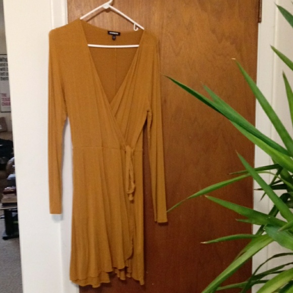 Express Dresses & Skirts - Mustard Gold Wrap Dress.